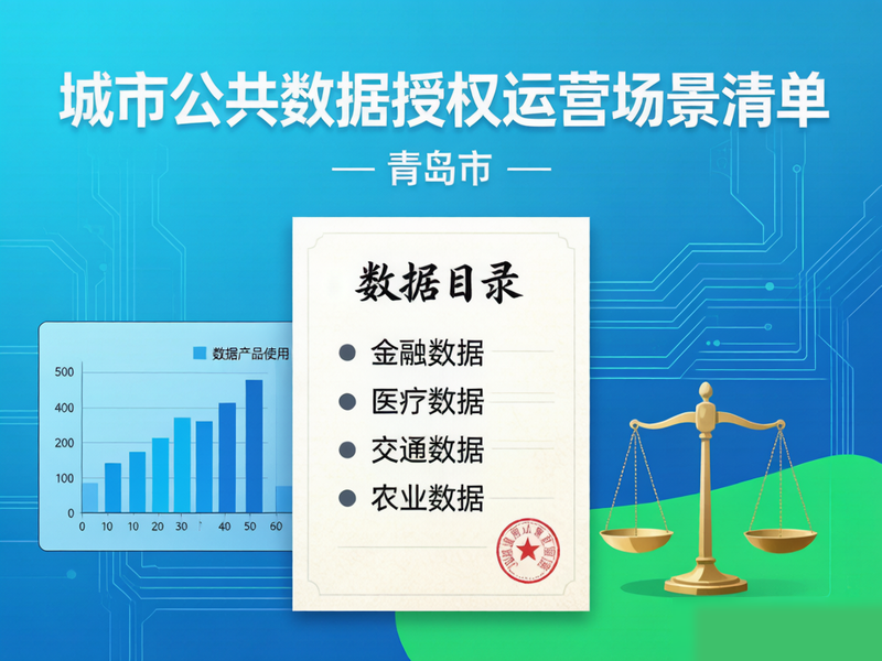 青岛市公共数据授权运营场景清单发布：覆盖六大领域30个典型场景，盘活数据超4.1亿条